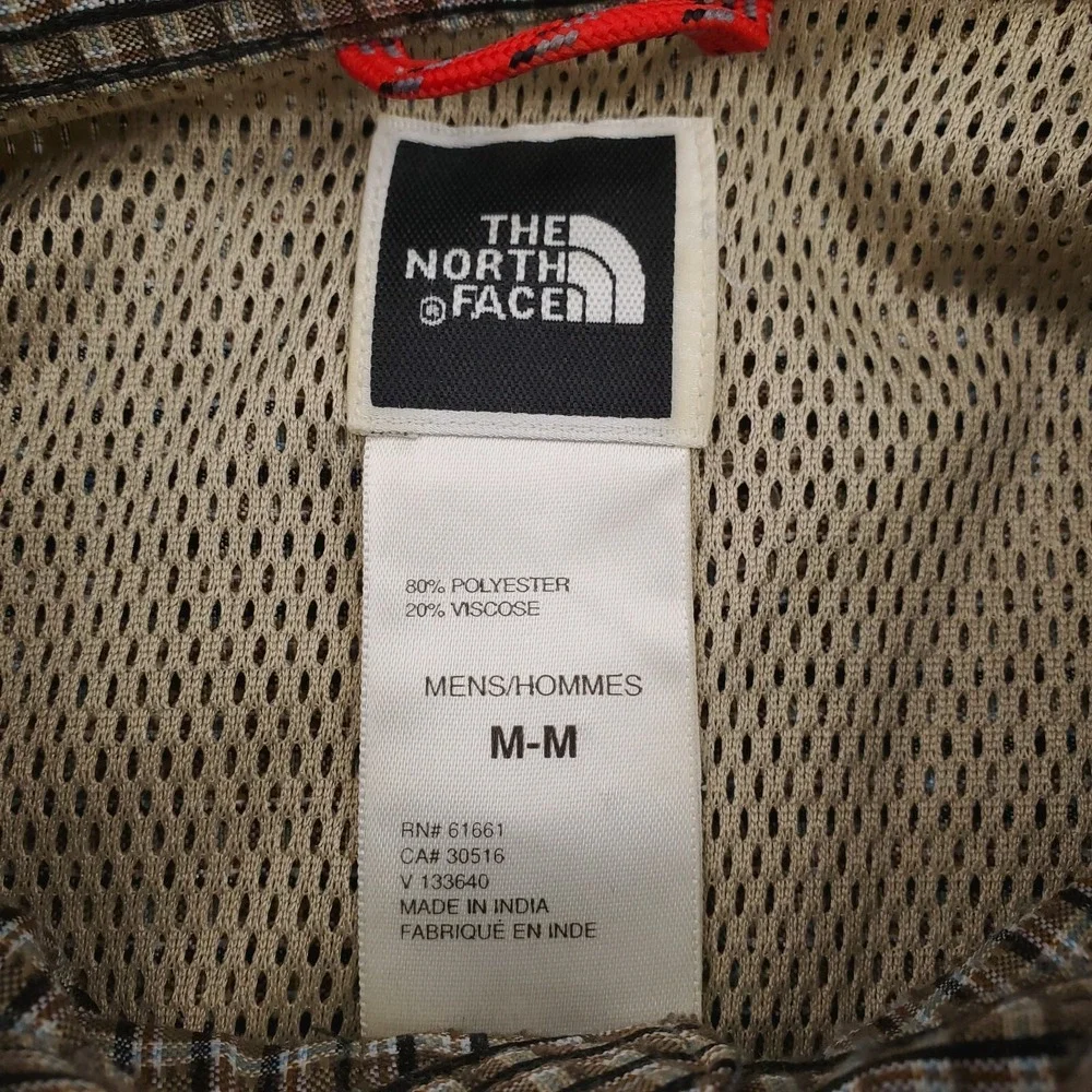 North Face Shirt Mens Medium Brown Check Outdoor Preppy Button Front